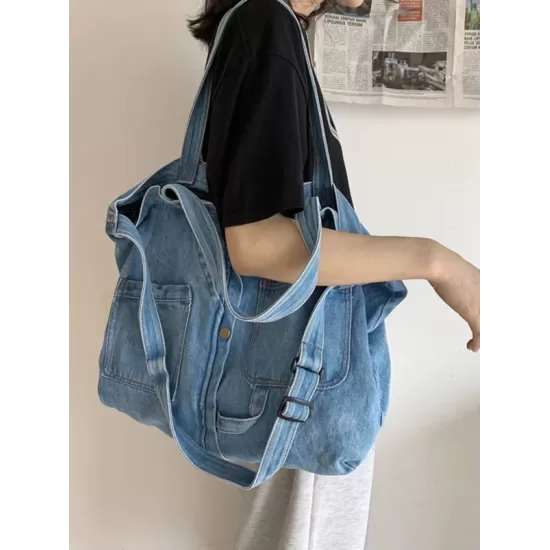 Casual Denim Split-Joint Solid Color Bags Accessories Casual Denim Split-Joint Solid Color Bags Accessories
