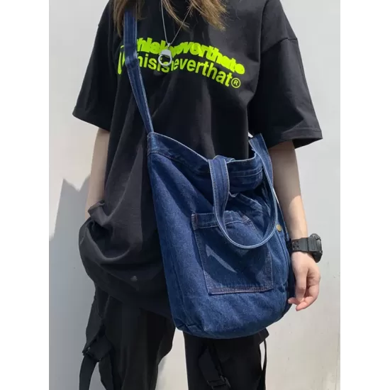 Casual Denim Split-Joint Solid Color Bags Accessories Casual Denim Split-Joint Solid Color Bags Accessories