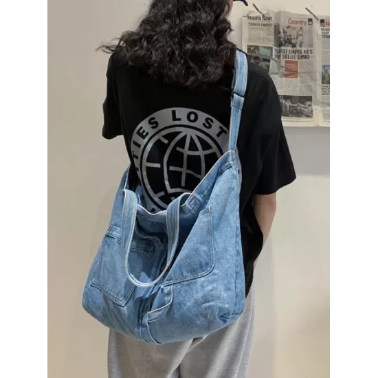 Casual Denim Split-Joint Solid Color Bags Accessories Casual Denim Split-Joint Solid Color Bags Accessories