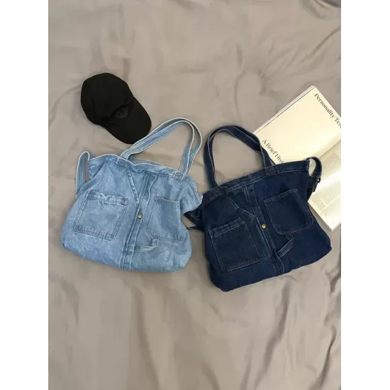 Casual Denim Split-Joint Solid Color Bags Accessories Casual Denim Split-Joint Solid Color Bags Accessories