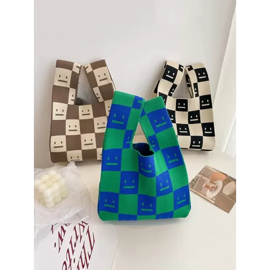 Urban Checkerboard Plaid Color-Block Bags Accessories Handbags Urban Checkerboard Plaid Color-Block Bags Accessories Handbags