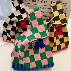 Casual Checkerboard Floral Bags Accessories Handbags