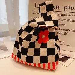 Casual Checkerboard Floral Bags Accessories Handbags