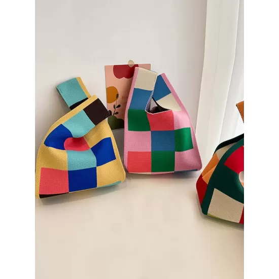 Casual Checkerboard Contrast Color Color-Block Bags Accessories Handbags Casual Checkerboard Contrast Color Color-Block Bags Accessories Handbags