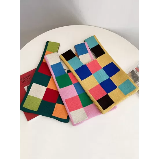 Casual Checkerboard Contrast Color Color-Block Bags Accessories Handbags Casual Checkerboard Contrast Color Color-Block Bags Accessories Handbags