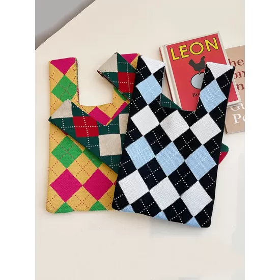 Urban Checkerboard Contrast Color Color-Block Bags Accessories Handbags Urban Checkerboard Contrast Color Color-Block Bags Accessories Handbags
