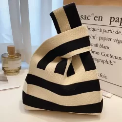 Knitting Checkerboard Zebra-Stripe Striped Bags Accessories Handbags