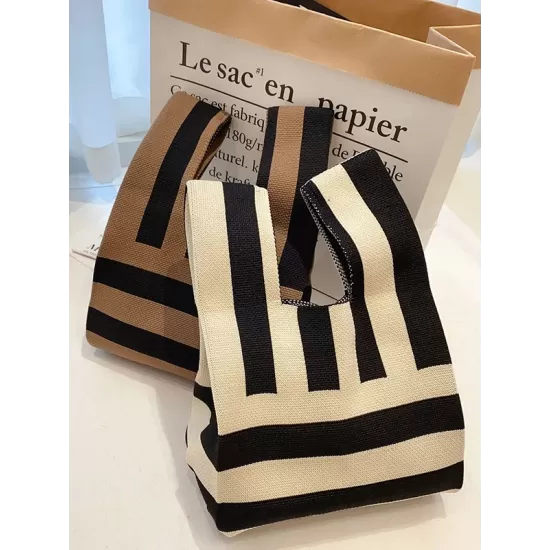 Knitting Checkerboard Zebra-Stripe Striped Bags Accessories Handbags Knitting Checkerboard Zebra-Stripe Striped Bags Accessories Handbags