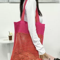 Beach Contrast Color Hollow Bags Accessories