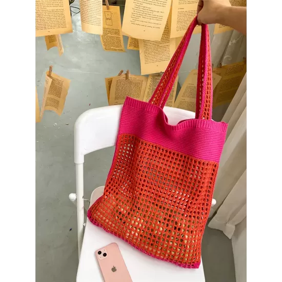 Beach Contrast Color Hollow Bags Accessories Beach Contrast Color Hollow Bags Accessories