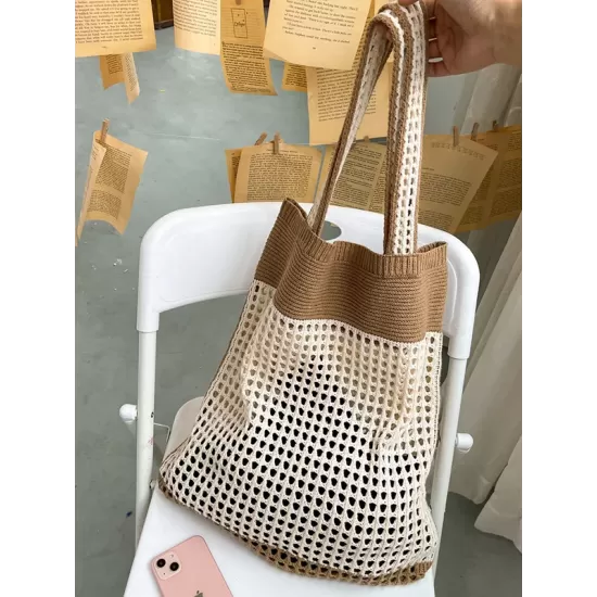 Beach Contrast Color Hollow Bags Accessories Beach Contrast Color Hollow Bags Accessories