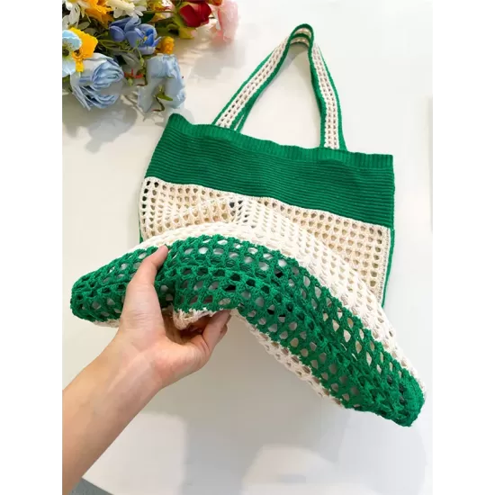 Beach Contrast Color Hollow Bags Accessories Beach Contrast Color Hollow Bags Accessories