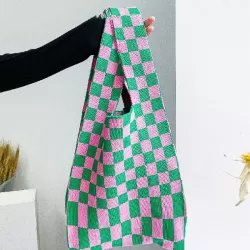Casual Weave Contrast Color Plaid Bags Accessories