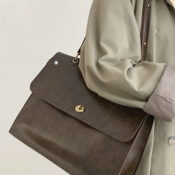 Vintage Solid Color PU Tote Bags Accessories