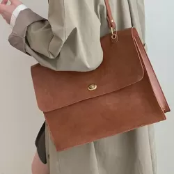 Vintage Solid Color PU Tote Bags Accessories