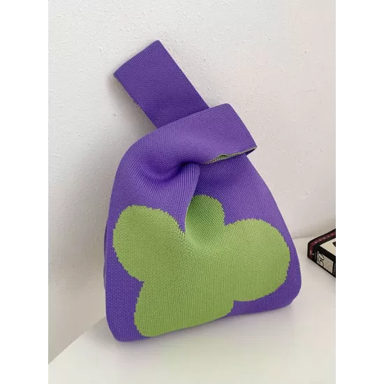 Flower Contrast Color Knitting Bags Accessories Flower Contrast Color Knitting Bags Accessories