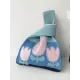 Knitting Contrast Color Flower Bags Accessories Knitting Contrast Color Flower Bags Accessories