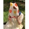Contrast Color Flower Woven Handbag