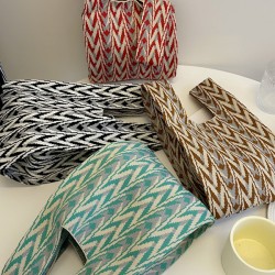 Geometric Multi-Colored Woven Handbag Bags Accessories