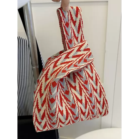 Geometric Multi-Colored Woven Handbag Bags Accessories Geometric Multi-Colored Woven Handbag Bags Accessories