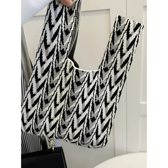 Geometric Multi-Colored Woven Handbag Bags Accessories Geometric Multi-Colored Woven Handbag Bags Accessories