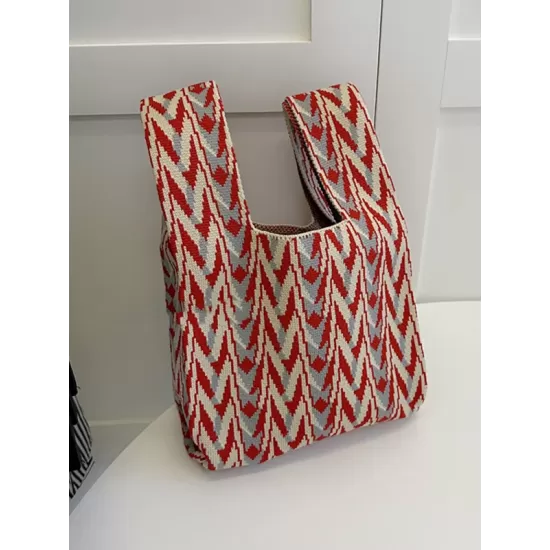 Geometric Multi-Colored Woven Handbag Bags Accessories Geometric Multi-Colored Woven Handbag Bags Accessories