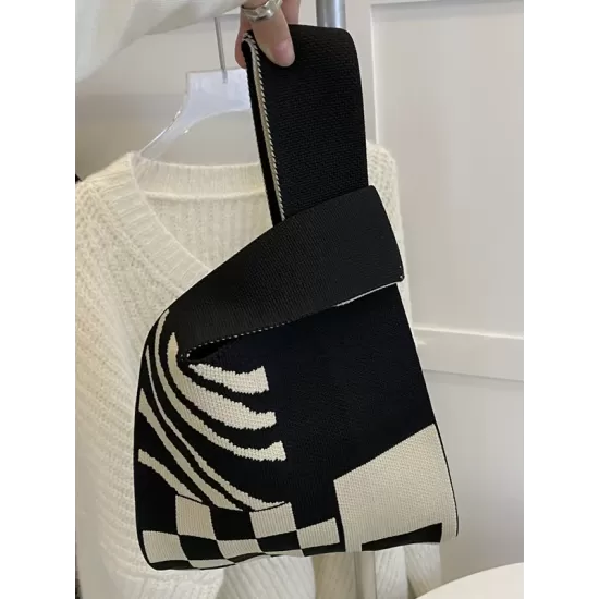 Zebra-Stripe Woven Handbag Bags Accessories Zebra-Stripe Woven Handbag Bags Accessories