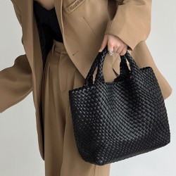Solid Color Woven Tote Handbags Bags