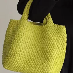 Solid Color Woven Tote Handbags Bags