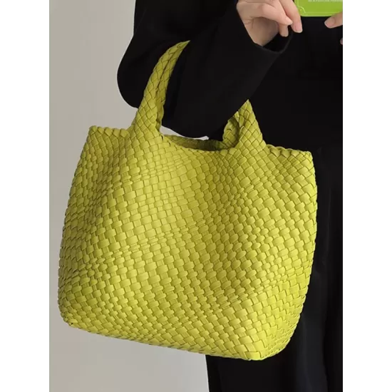 Solid Color Woven Tote Handbags Bags Solid Color Woven Tote Handbags Bags
