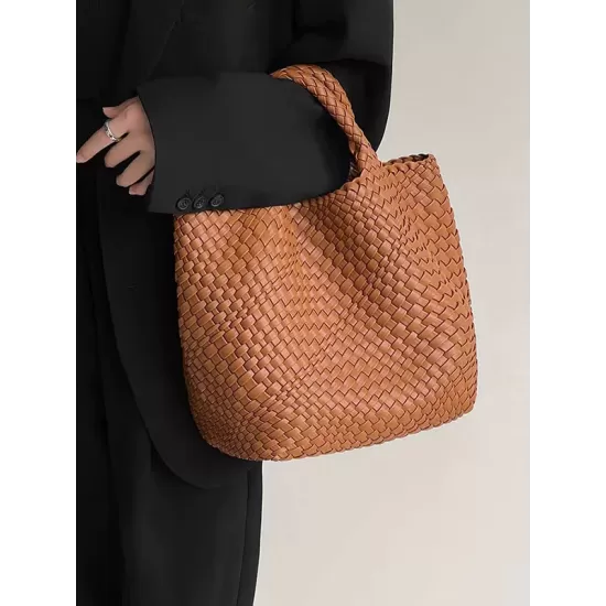 Solid Color Woven Tote Handbags Bags Solid Color Woven Tote Handbags Bags