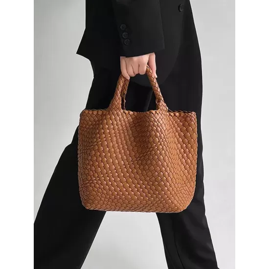 Solid Color Woven Tote Handbags Bags Solid Color Woven Tote Handbags Bags
