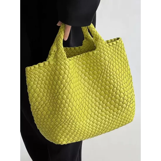 Solid Color Woven Tote Handbags Bags Solid Color Woven Tote Handbags Bags
