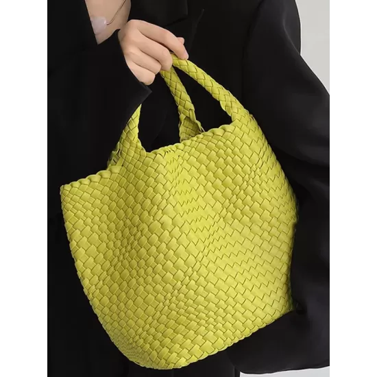 Solid Color Woven Tote Handbags Bags Solid Color Woven Tote Handbags Bags