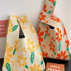 Floral Printed Woven Handbag Bags Accessories
