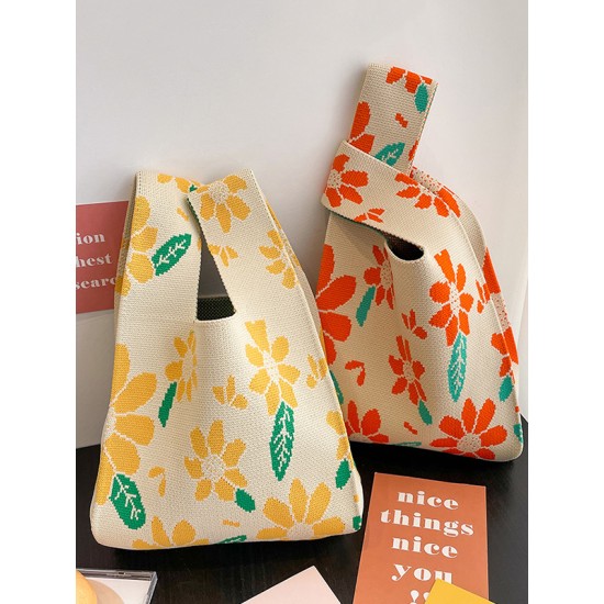 Floral Printed Woven Handbag Bags Accessories Floral Printed Woven Handbag Bags Accessories