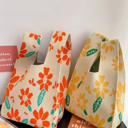 Floral Printed Woven Handbag Bags Accessories
