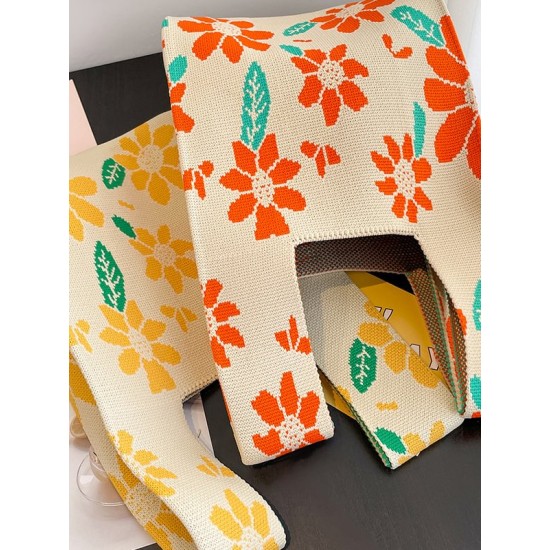 Floral Printed Woven Handbag Bags Accessories Floral Printed Woven Handbag Bags Accessories