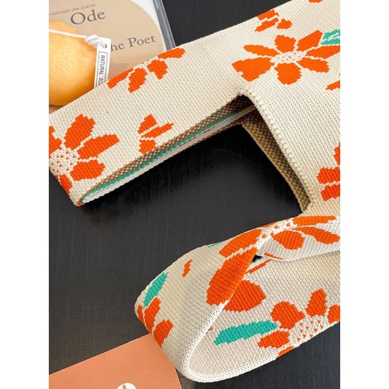 Floral Printed Woven Handbag Bags Accessories Floral Printed Woven Handbag Bags Accessories