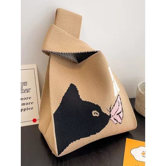Cartoon Printed Woven Handbag Bags Accessories Cartoon Printed Woven Handbag Bags Accessories