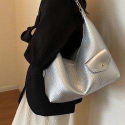 Buckle Pockets Solid Color Split-Joint Zipper Crossbody Bags