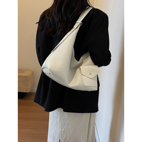 Buckle Pockets Solid Color Split-Joint Zipper Crossbody Bags Buckle Pockets Solid Color Split-Joint Zipper Crossbody Bags