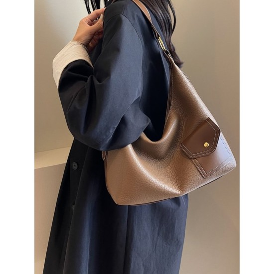Buckle Pockets Solid Color Split-Joint Zipper Crossbody Bags Buckle Pockets Solid Color Split-Joint Zipper Crossbody Bags
