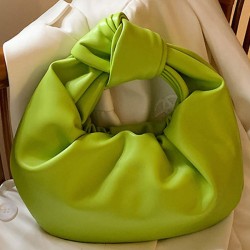 Bowknot Pleated Solid Color Handbags Accessories