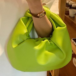 Bowknot Pleated Solid Color Handbags Accessories