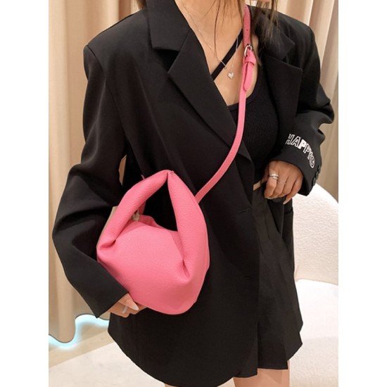 Adjustable Pleated Pockets Solid Color Crossbody Handbags Adjustable Pleated Pockets Solid Color Crossbody Handbags