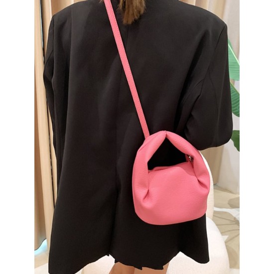 Adjustable Pleated Pockets Solid Color Crossbody Handbags Adjustable Pleated Pockets Solid Color Crossbody Handbags