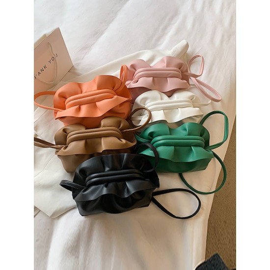 Falbala Pleated Solid Color Bags Accessories Falbala Pleated Solid Color Bags Accessories