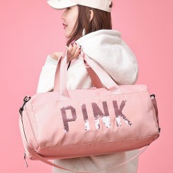 Sequined Letter Print Large-Capacity Outdoor Portable Travel Bag
