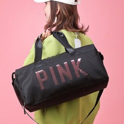 Sequined Letter Print Large-Capacity Outdoor Portable Travel Bag